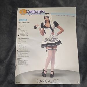 California Costumes Dark Alice Black and White Halloween Costume